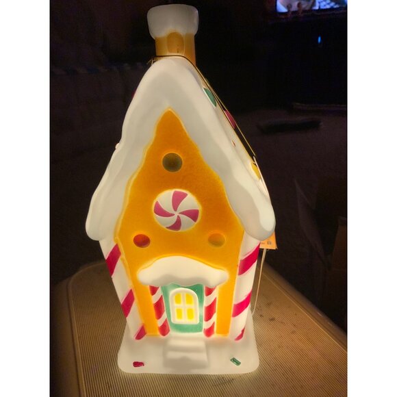 Holiday Time Lighted Gingerbread House  Table Top Blow Mold Christmas Decor - Picture 11 of 12